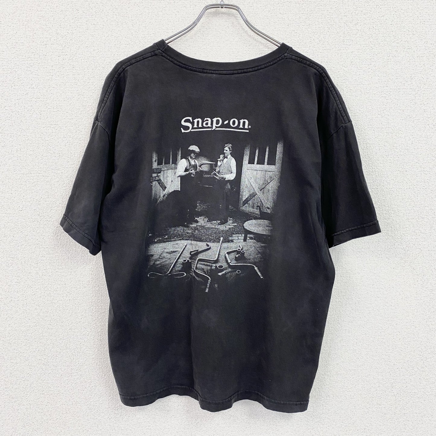 BAYSIDE　Snap-on　スナップオン　半袖プリント企業Tシャツ　フォトT　黒　ブラック　XLサイズ