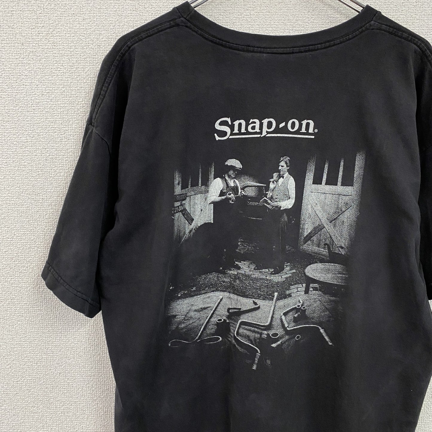 BAYSIDE　Snap-on　スナップオン　半袖プリント企業Tシャツ　フォトT　黒　ブラック　XLサイズ