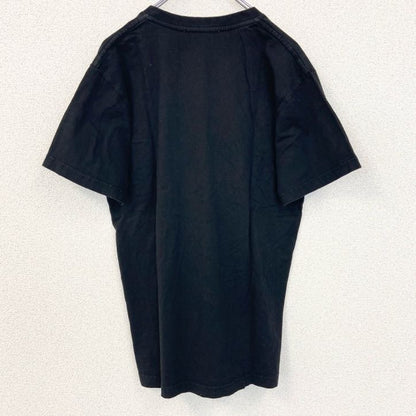 古着 used　Carnival　半袖ワンポイントロゴTシャツ　刺　Vネック　レトロデザイン　黒　ブラック　Mサイズ