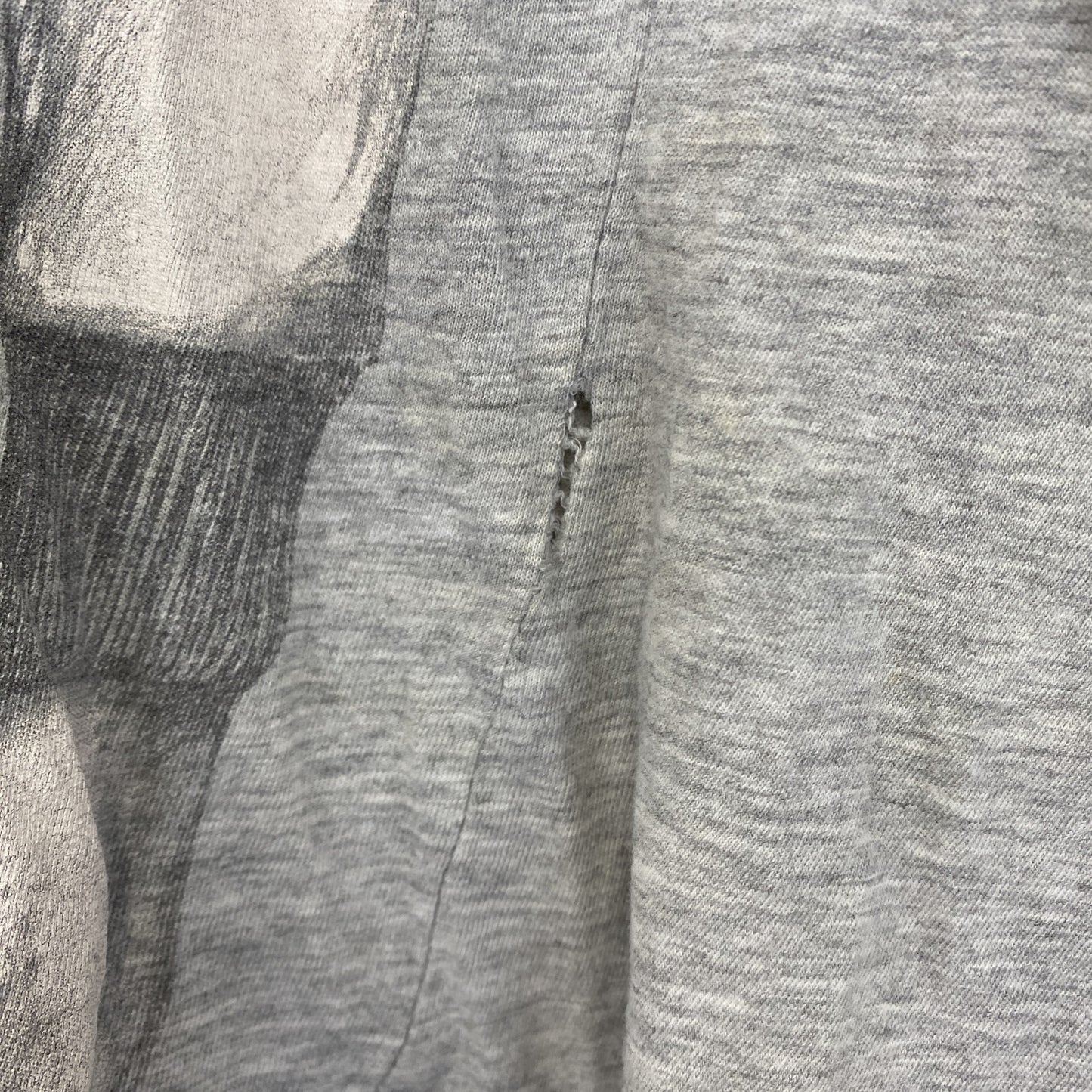 古着 used　LARGE　半袖プリントTシャツ　レトロデザイン　ティラノサウルス　恐竜　クルーネック　灰色　グレー