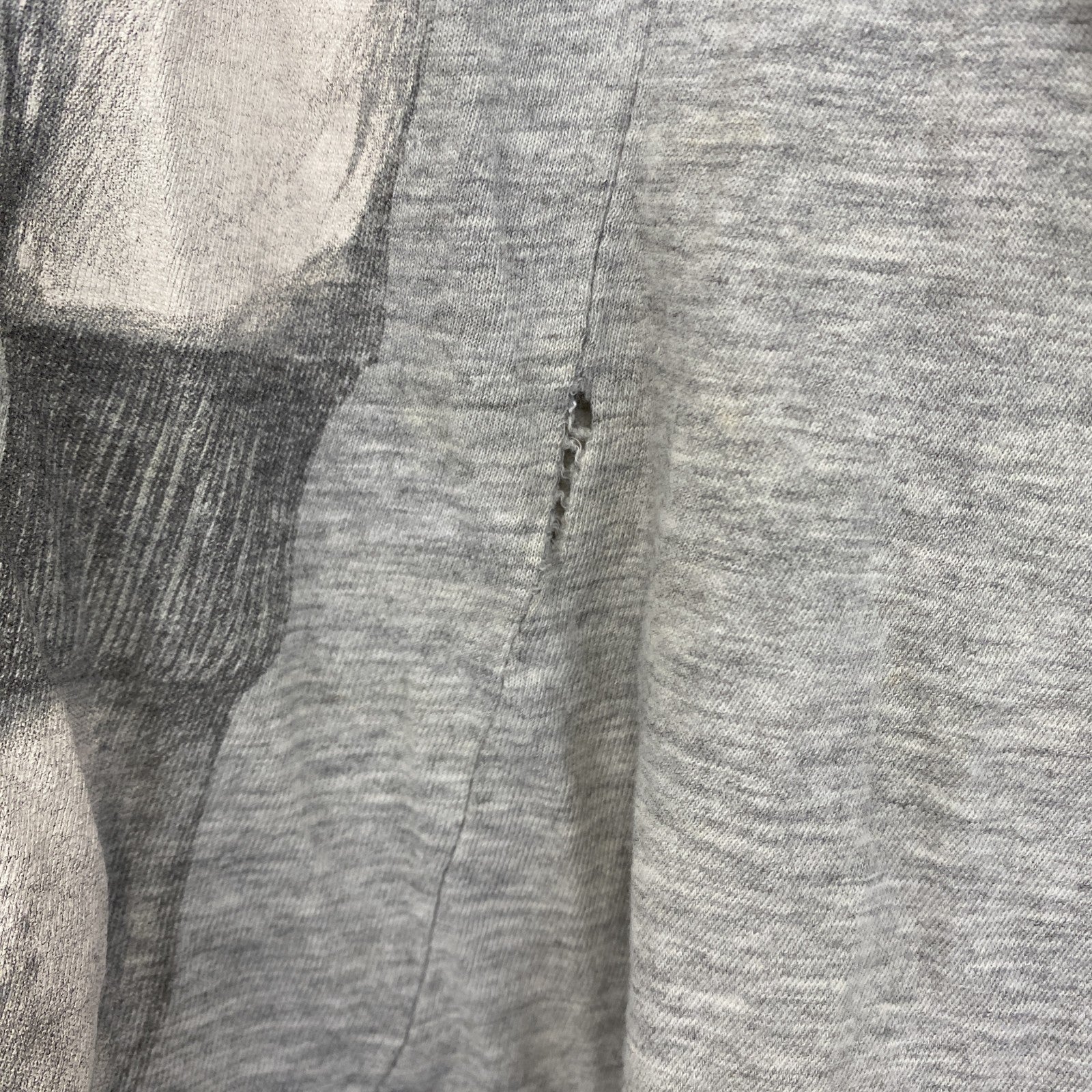 古着 used　LARGE　半袖プリントTシャツ　レトロデザイン　ティラノサウルス　恐竜　クルーネック　灰色　グレー
