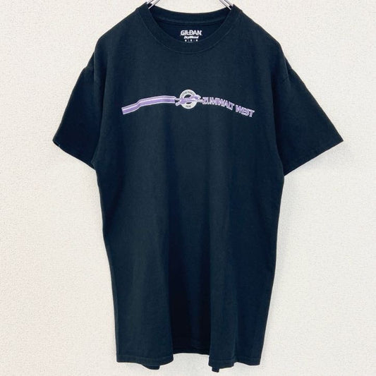 古着 used　GILDAN　ギルダン　半袖プリントTシャツ　ザムウォルトウエスト　クルーネック　レトロ　黒　ブラック　Mサイズ