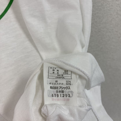 90s　asics　アシックス　青梅マラソン　半袖プリントTシャツ　シングルステッチ　アーチプリント　白　ホワイト　Lサイズ