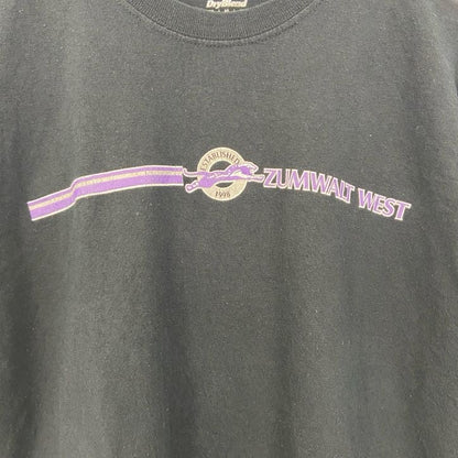 古着 used　GILDAN　ギルダン　半袖プリントTシャツ　ザムウォルトウエスト　クルーネック　レトロ　黒　ブラック　Mサイズ