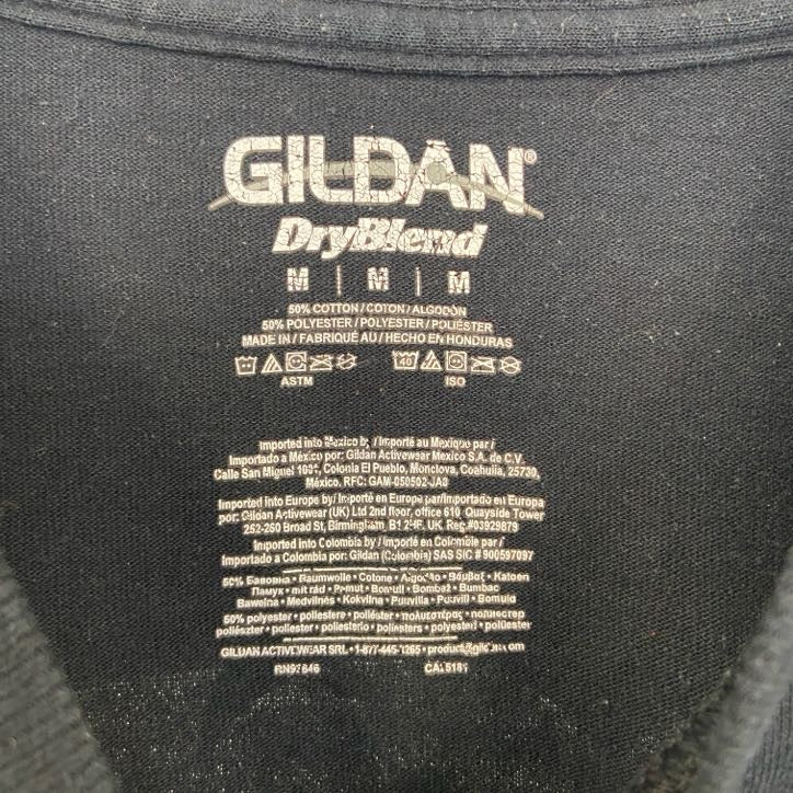 古着 used　GILDAN　ギルダン　半袖プリントTシャツ　ザムウォルトウエスト　クルーネック　レトロ　黒　ブラック　Mサイズ