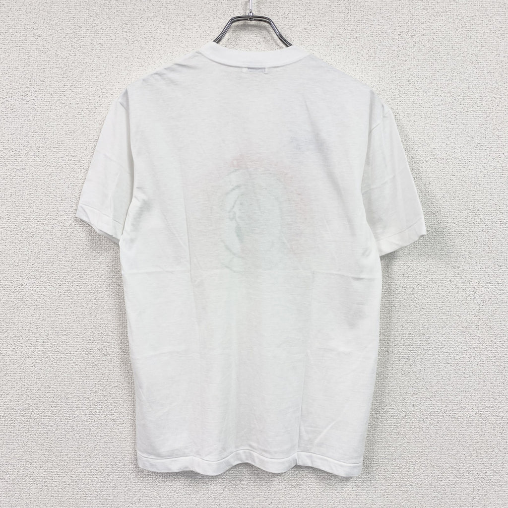90s　asics　アシックス　青梅マラソン　半袖プリントTシャツ　シングルステッチ　アーチプリント　白　ホワイト　Lサイズ