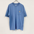 Carhartt　カーハート　半袖Tシャツ　胸ポケット　ロゴプリント　ワンポイント　水色　ライトブルー　Lサイズ
