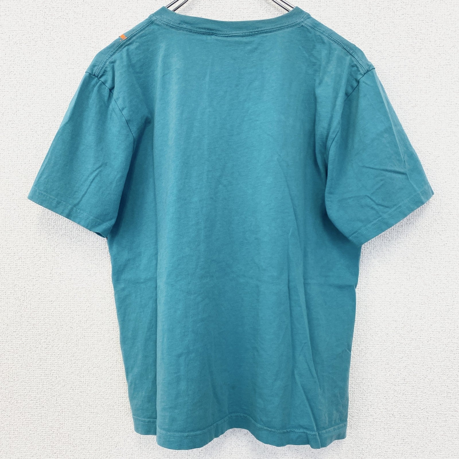 古着 used　NO FEAR　ノーフィア　半袖プリントTシャツ　クルーネック　レトロデザイン　バイク　水色　ブルー　