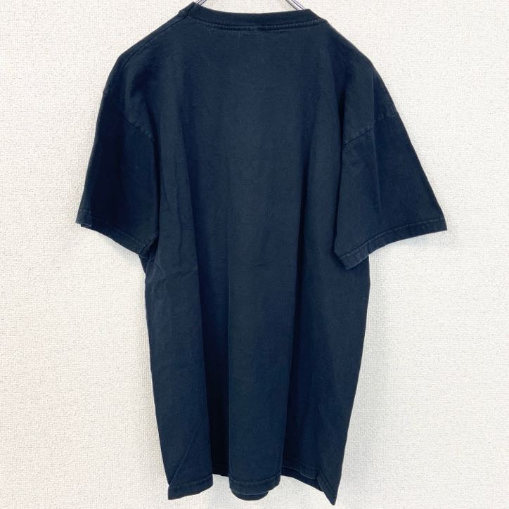 古着 used　FRUIT OF THE LOOM　半袖アニマルプリントTシャツ　鳥　レトロ　クルーネック　黒　ブラック　Mサイズ