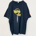 古着 used　半袖ムービープリントTシャツ　Knives Out　クルーネック　レトロデザイン　黒　ブラック　Mサイズ