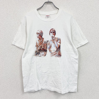 真心ブラザーズ　トランタン　半袖プリントバンドTシャツ　イラストTシャツ　両面プリント　白　ホワイト