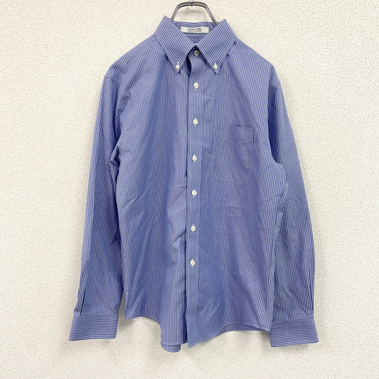 L.L.Bean　エルエルビーン　長袖ボタンダウンシャツ　ストライプ　青　ブルー　14-32サイズ