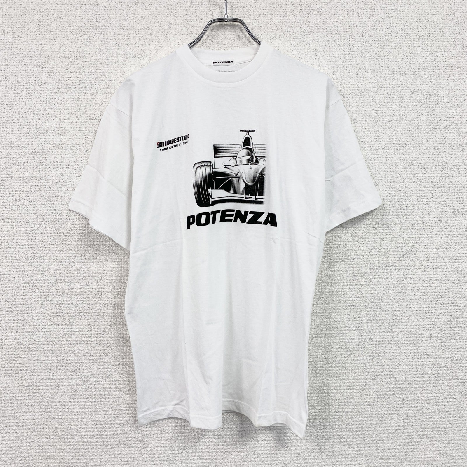 POTENZA　ポテンザ　BRIDGESTONE　ブリヂストン　スーパーフォーミュラ　半袖プリント企業Tシャツ　白　ホワイト
