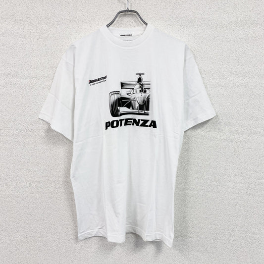 POTENZA　ポテンザ　BRIDGESTONE　ブリヂストン　スーパーフォーミュラ　半袖プリント企業Tシャツ　白　ホワイト