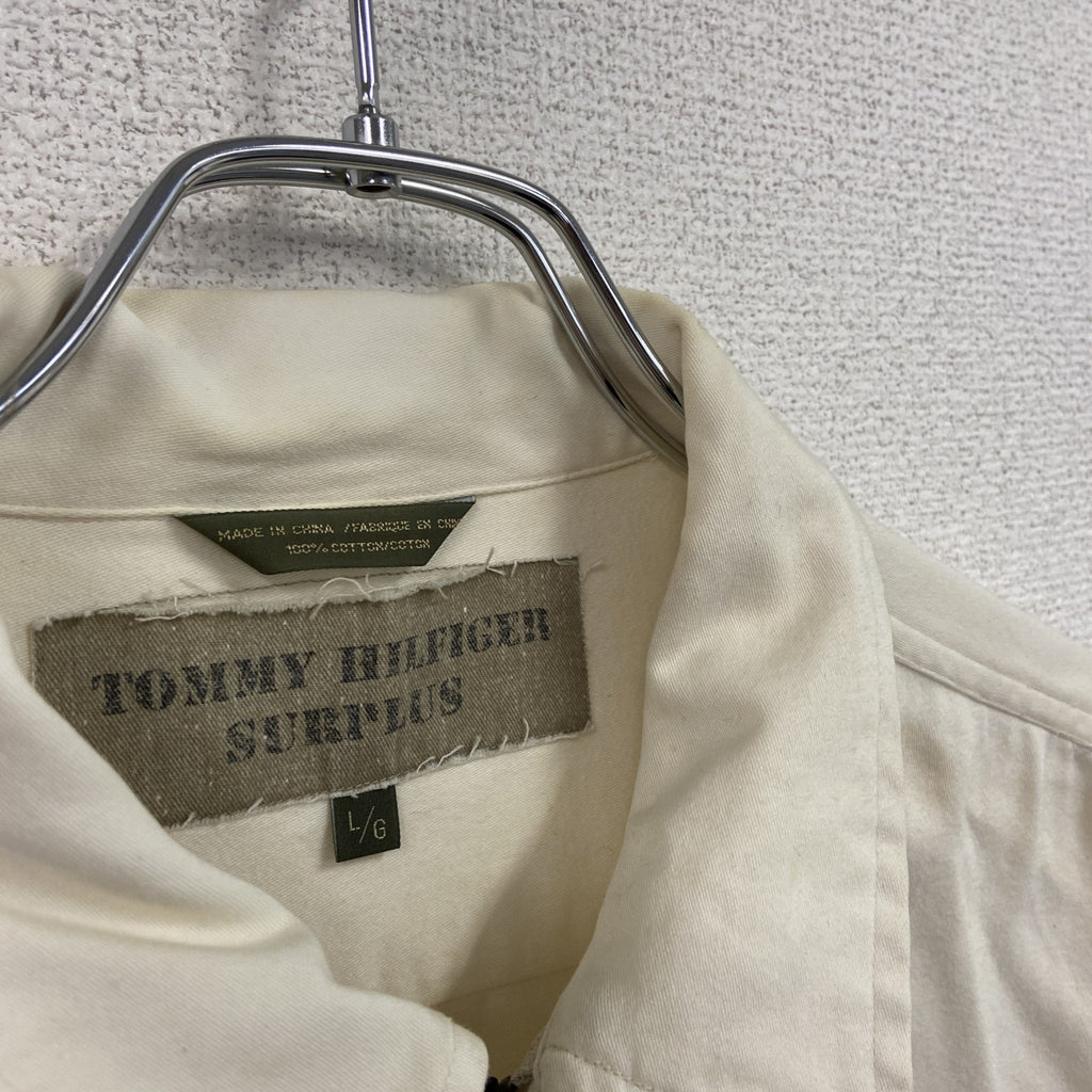 TOMMY HILFIGER SURPLUS　トミーヒルフィガーサープラス　ミリタリーシャツ　白　ホワイト　Lサイズ