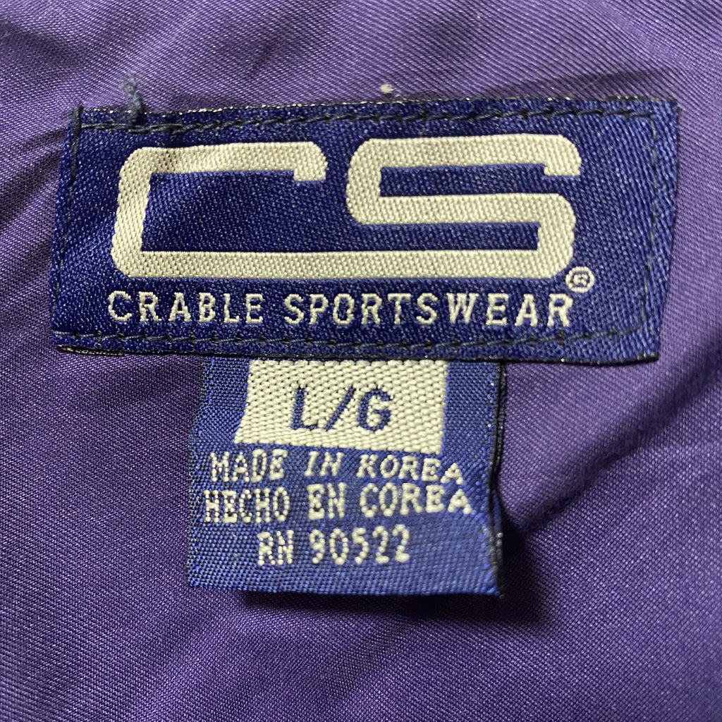 古着 used　CRABLE SPORTSWEAR　長袖カレッジ刺繍ナイロンプルオーバー　カンザス州立大学　レトロ　XLサイズ