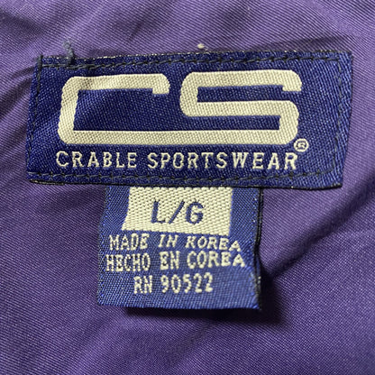 古着 used　CRABLE SPORTSWEAR　長袖カレッジ刺繍ナイロンプルオーバー　カンザス州立大学　レトロ　XLサイズ