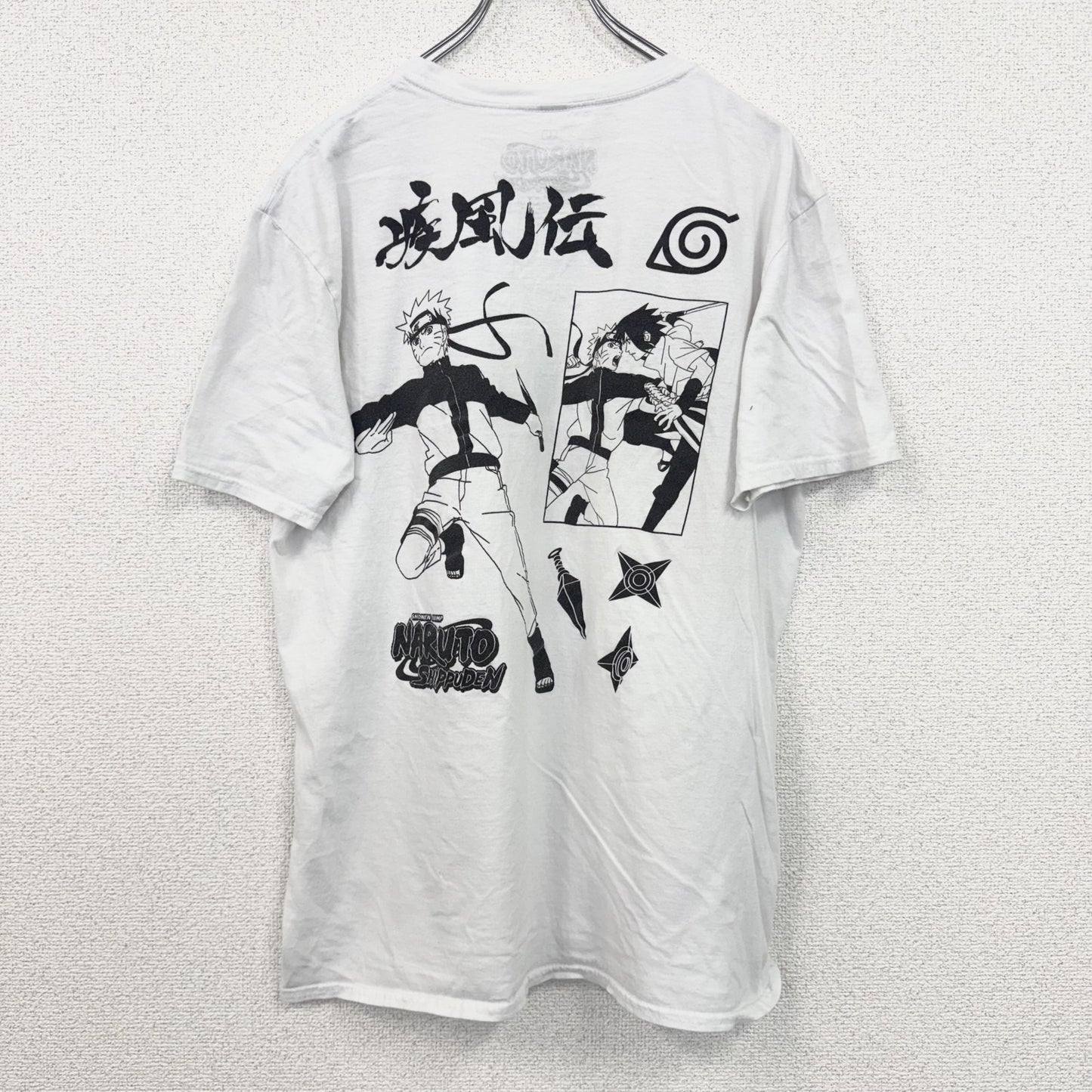 古着 used　NARUTO　ナルト　半袖アニメプリントTシャツ　JUMP　ジャンプ　クルーネック　レトロデザイン　Lサイズ