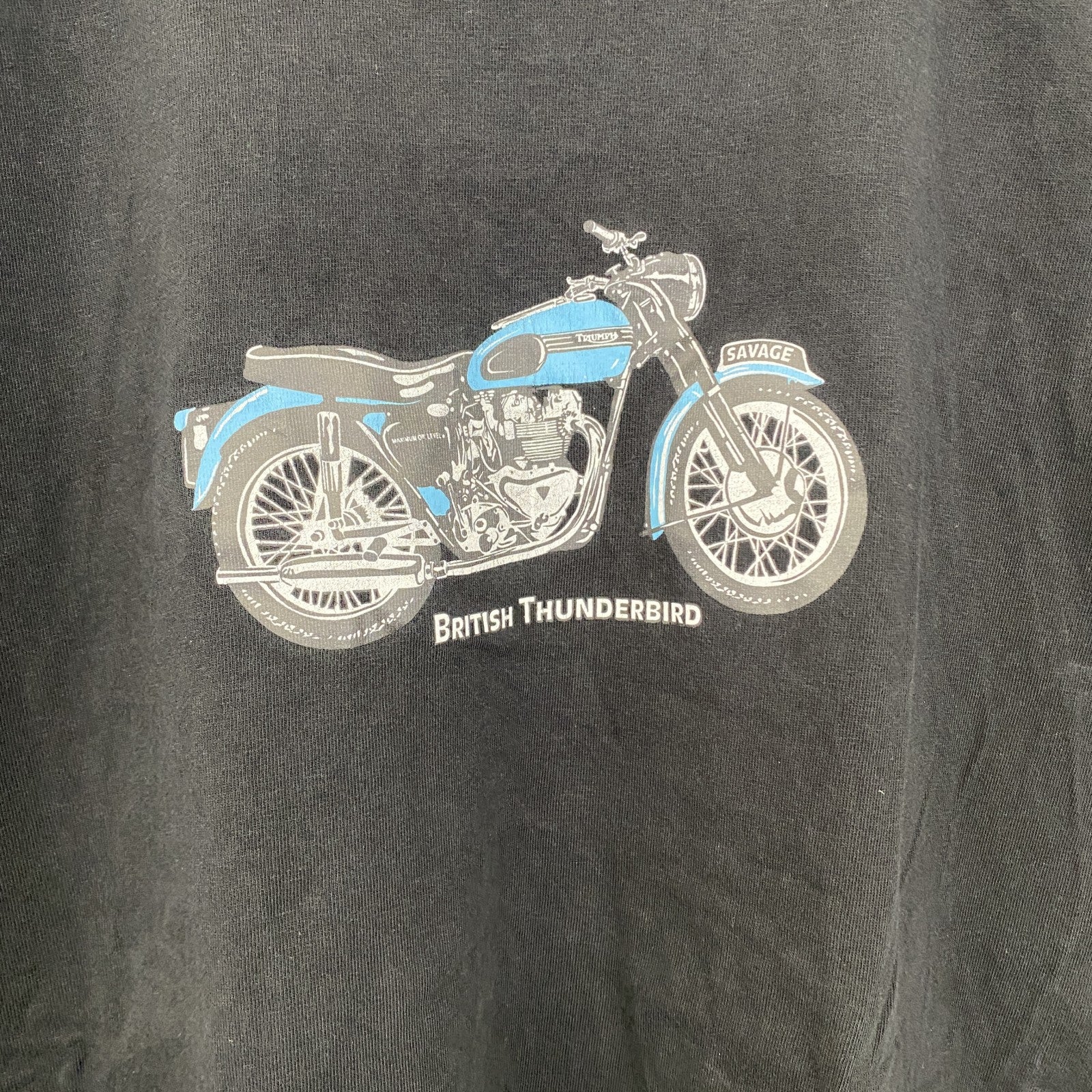 古着 used　半袖プリントTシャツ　クルーネック　レトロデザイン　バイク　Bike　アメリカン　黒　ブラック　Lサイズ