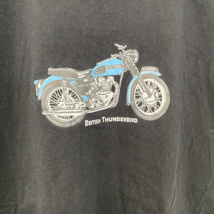 古着 used　半袖プリントTシャツ　クルーネック　レトロデザイン　バイク　Bike　アメリカン　黒　ブラック　Lサイズ