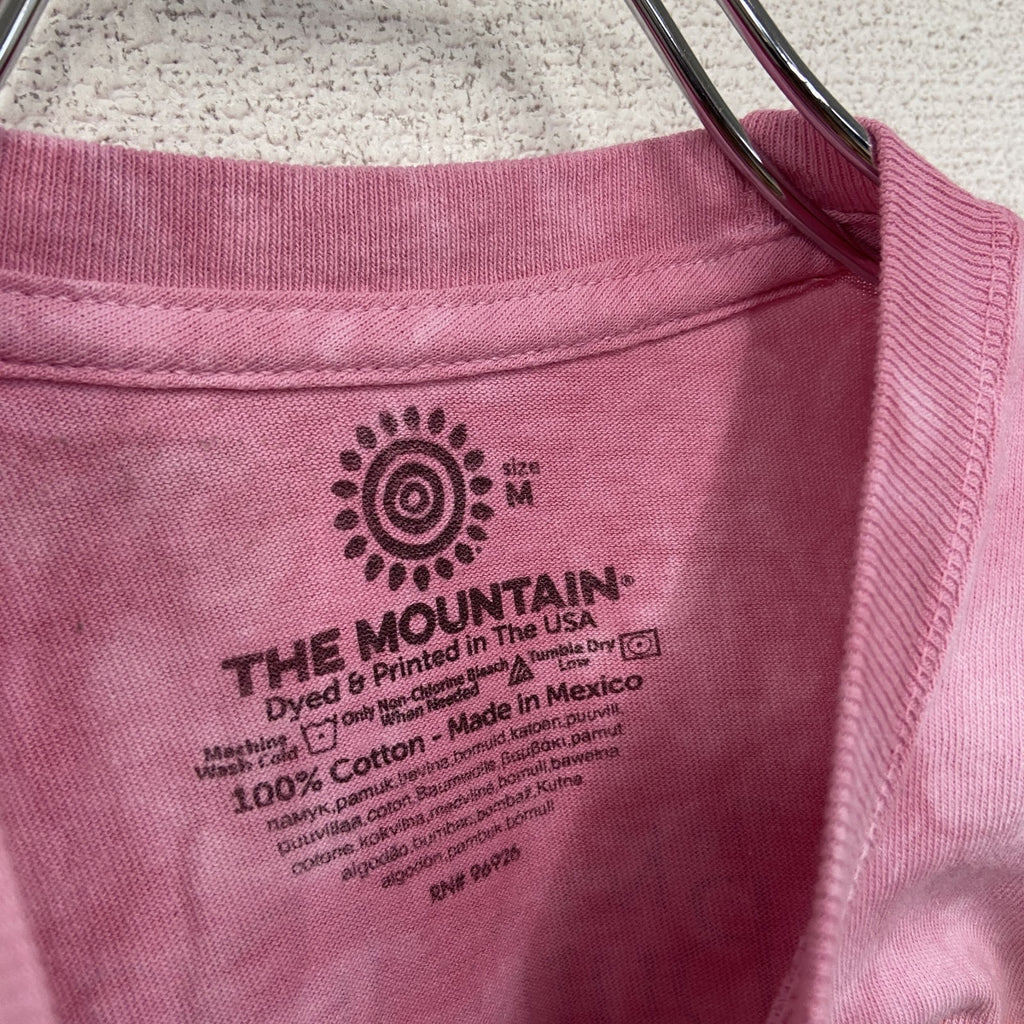 THE MOUNTAIN　ザマウンテン　半袖プリントTシャツ　アニマルT　タイダイ　ピンク　Ｍサイズ