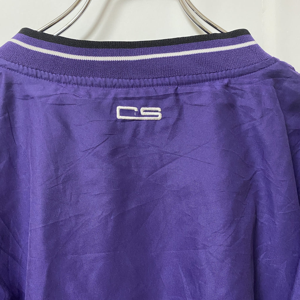 古着 used　CRABLE SPORTSWEAR　長袖カレッジ刺繍ナイロンプルオーバー　カンザス州立大学　レトロ　XLサイズ