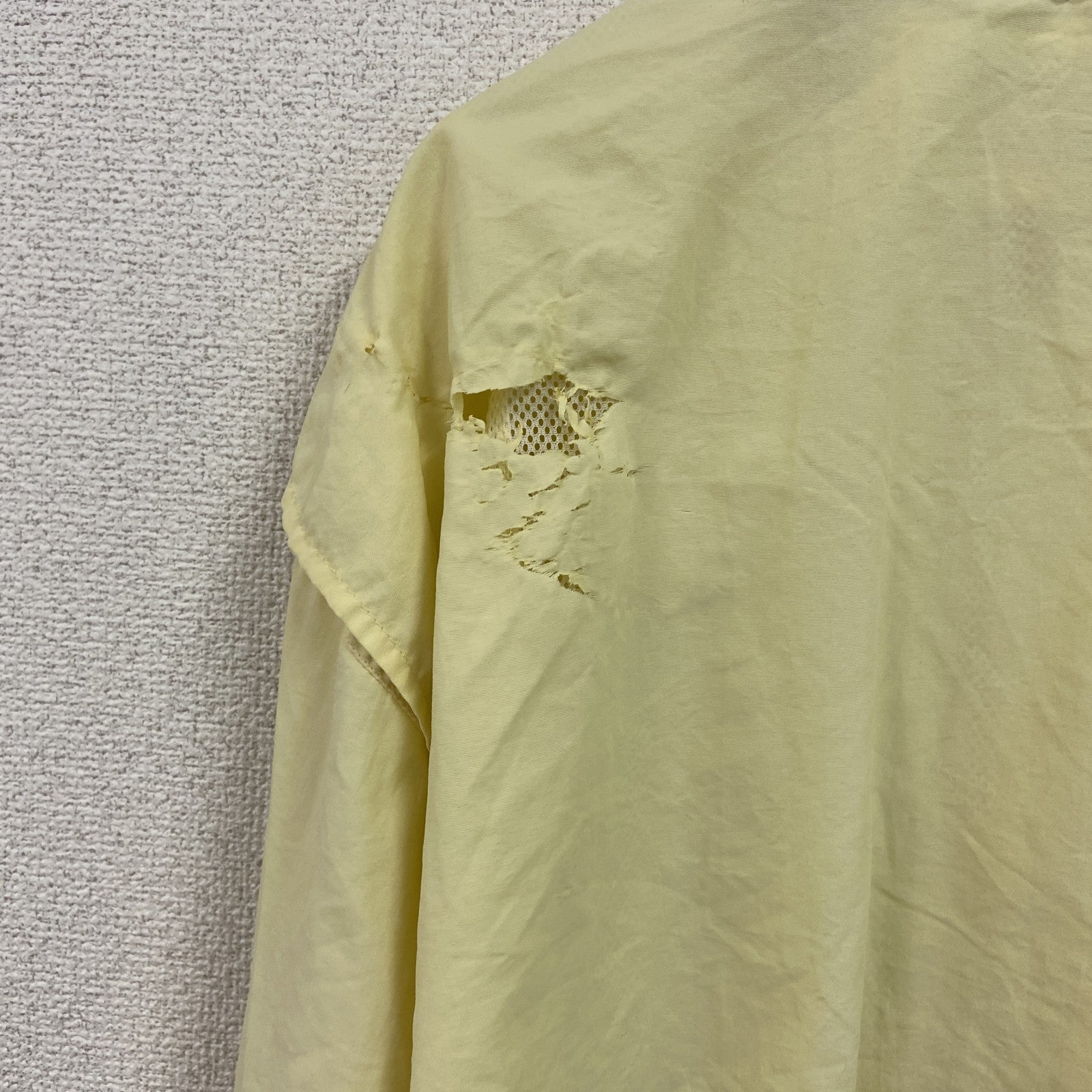 ALL American FISHERMAN　長袖ナイロンフィッシングシャツ　フラップポケット　黄色　イエローー　Lサイズ