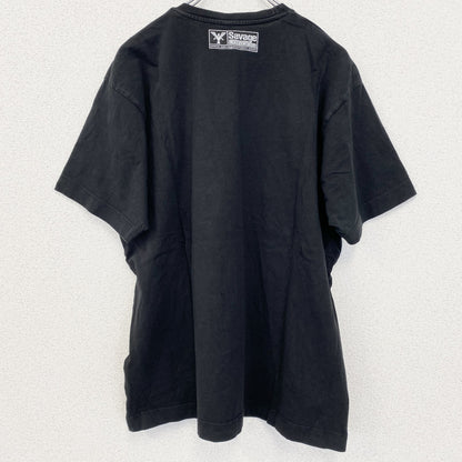 古着 used　半袖プリントTシャツ　クルーネック　レトロデザイン　バイク　Bike　アメリカン　黒　ブラック　Lサイズ