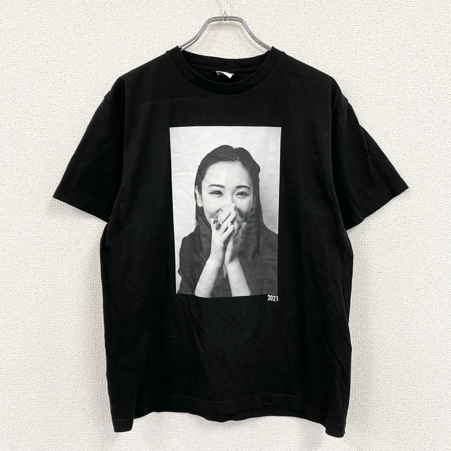 生駒里奈　Ground Y　半袖プリントフォトTシャツ　黒　ブラック　Lサイズ