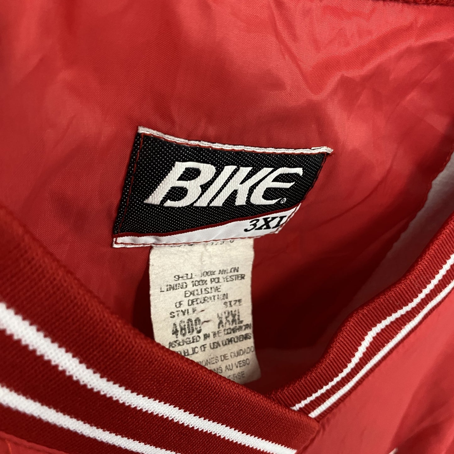 90s～　BIKE　バイク　ナイロンプルオーバージャケット　ヴィンテージ　赤　レッド　3XLサイズ
