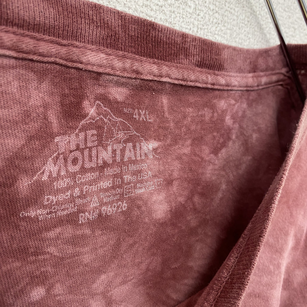 THE MOUNTAIN　ザマウンテン　半袖プリントTシャツ　アニマルT　タイダイ　赤色　4XLサイズ