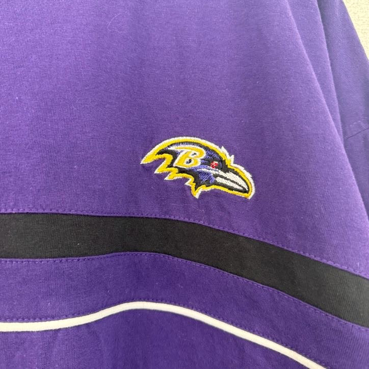 古着 used　NFL　半袖プリントTシャツ　クルーネック　刺繍　レトロデザイン　RAVENS　紫　パープル　XLサイズ