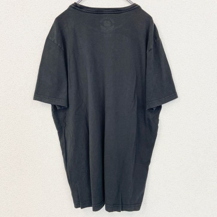 古着 used　LUCKY BRAND　半袖プリントTシャツ　ギター　レトロデザイン　クルーネック　黒　ブラック　XLサイズ