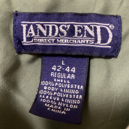 古着 used　LANDS'END ランズエンド　長袖ナイロンプルオーバー　ウィンドブレーカー　グリーン　富士フイルム　Lサイズ