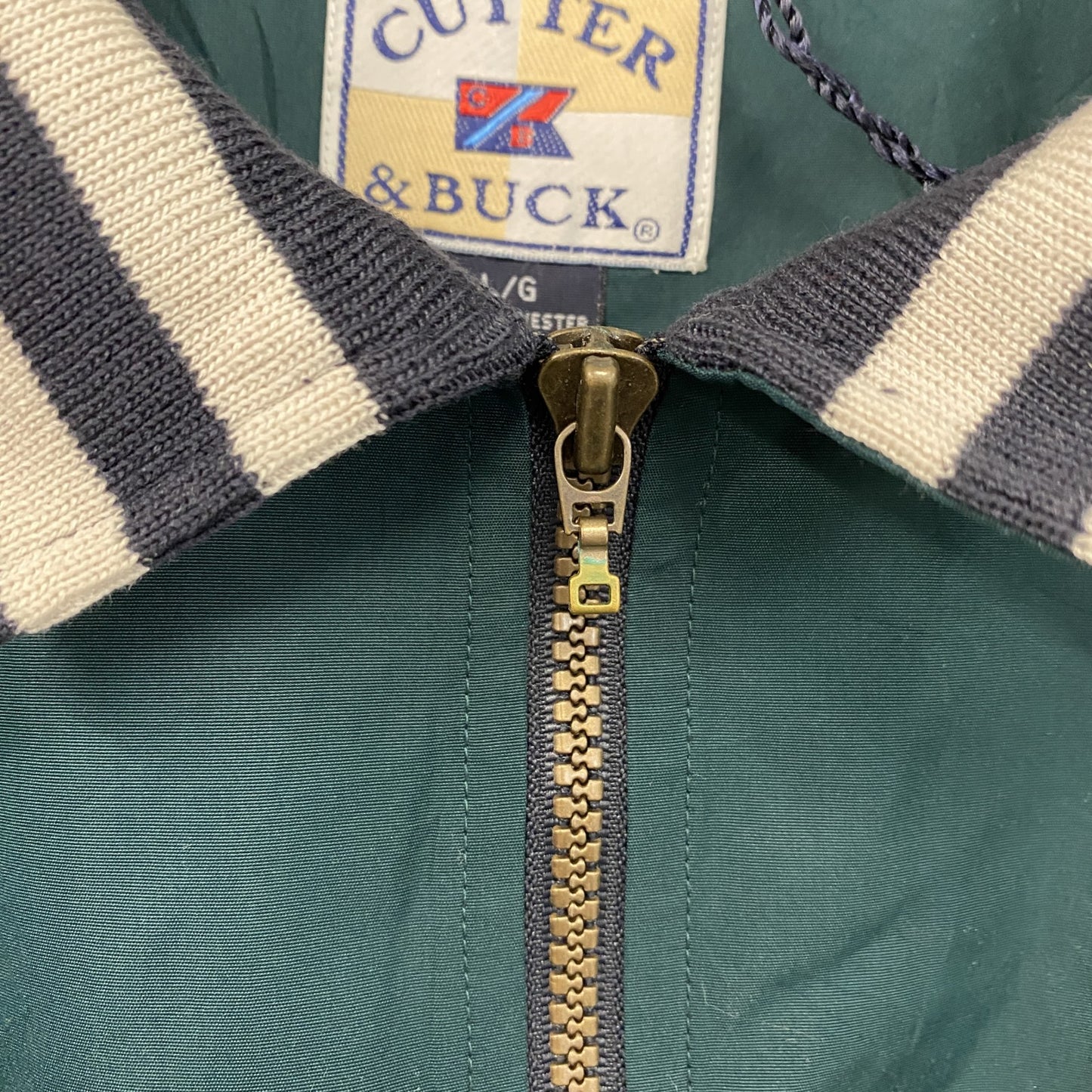 90s　CUTTER&BUCK　カッターアンドバック　ハーフジッププルオーバージャケット　緑　グリーン　Lサイズ