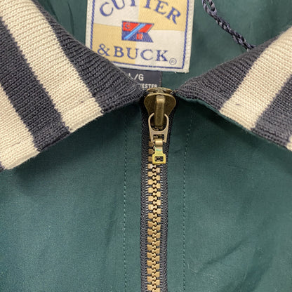 90s　CUTTER&BUCK　カッターアンドバック　ハーフジッププルオーバージャケット　緑　グリーン　Lサイズ