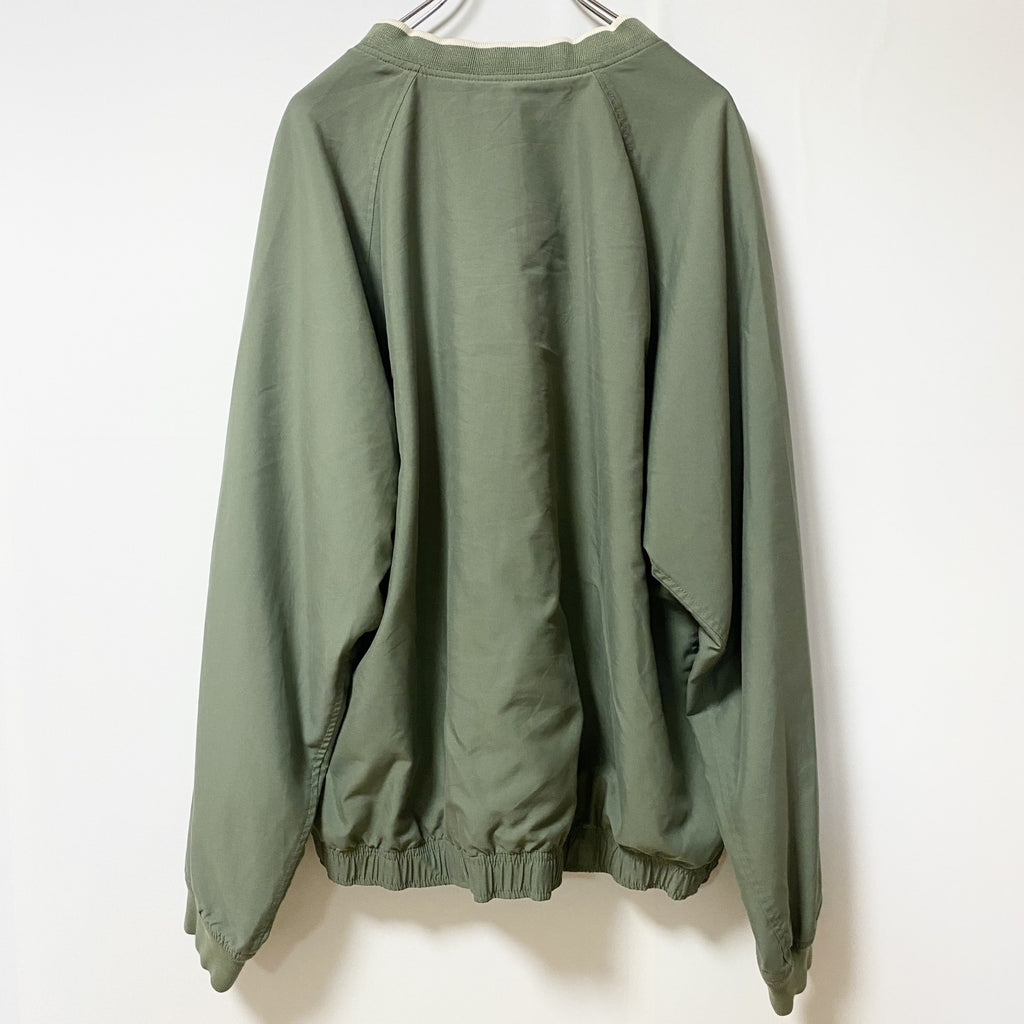 古着 used　LANDS'END ランズエンド　長袖ナイロンプルオーバー　ウィンドブレーカー　グリーン　富士フイルム　Lサイズ