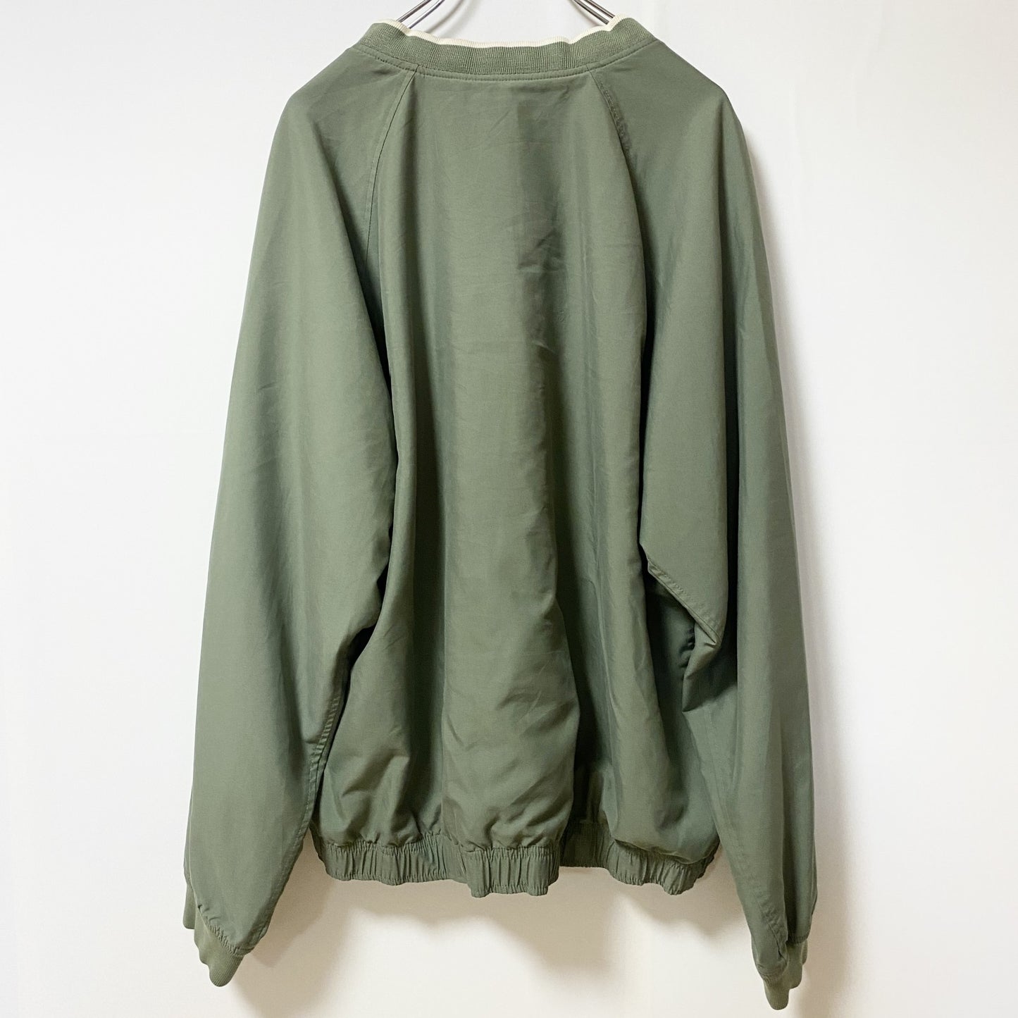 古着 used　LANDS'END ランズエンド　長袖ナイロンプルオーバー　ウィンドブレーカー　グリーン　富士フイルム　Lサイズ