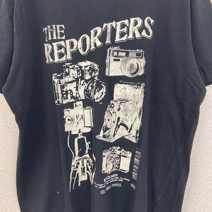 古着 used　半袖プリントTシャツ　カメラ　CAMERA　レトロデザイン　クルーネック　黒　ブラック　XLサイズ