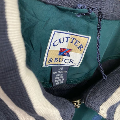 90s　CUTTER&BUCK　カッターアンドバック　ハーフジッププルオーバージャケット　緑　グリーン　Lサイズ