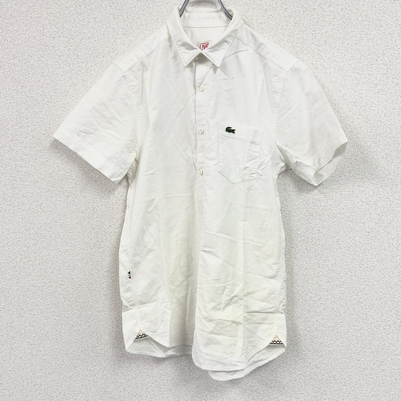 LACOSTE　ラコステ　LIVE　半袖シャツ　白　ホワイト　40サイズ
