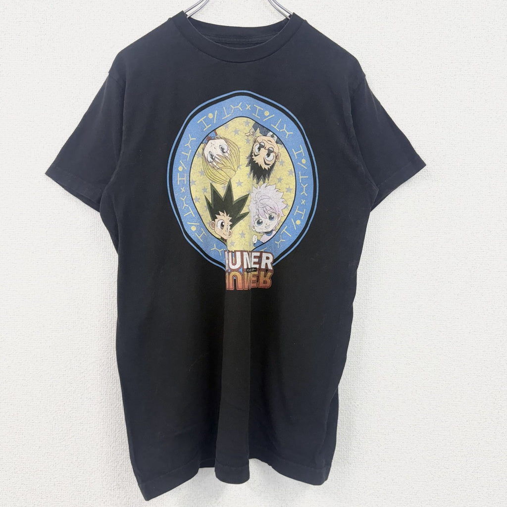古着 used　ハンターハンター　HUNTER HUNTER　半袖プリントTシャツ　クルーネック　レトロ　黒　ブラック　Mサイズ