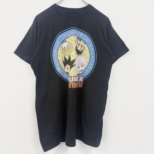 古着 used　ハンターハンター　HUNTER HUNTER　半袖プリントTシャツ　クルーネック　レトロ　黒　ブラック　Mサイズ