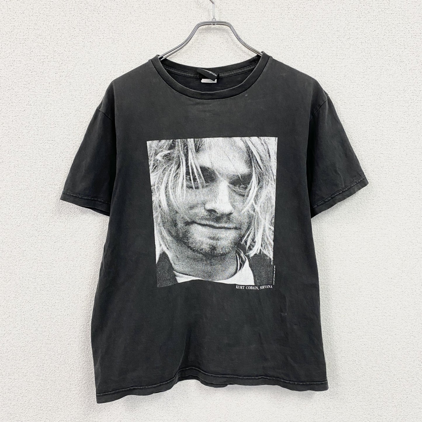wall of fame　カートコバーン　半袖プリントフォトTシャツ　黒　ブラック　Lサイズ