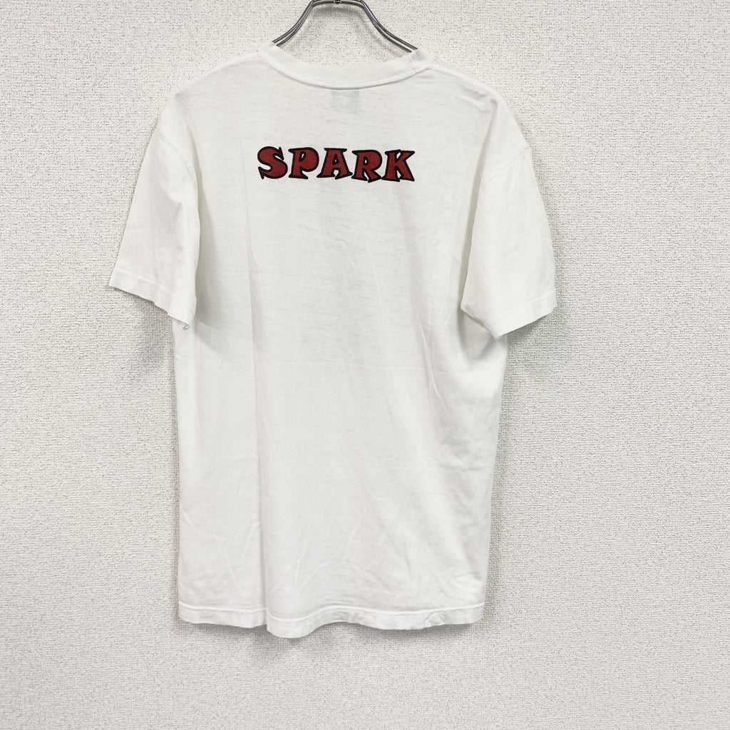 SPARK　スパーク　半袖Tシャツ　ロゴプリント　アロハ　両面プリント　アーチプリント　白　ホワイト