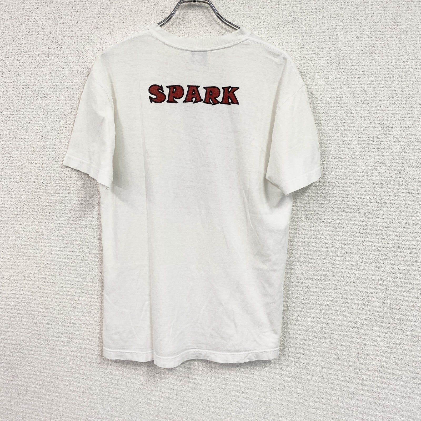 SPARK　スパーク　半袖Tシャツ　ロゴプリント　アロハ　両面プリント　アーチプリント　白　ホワイト