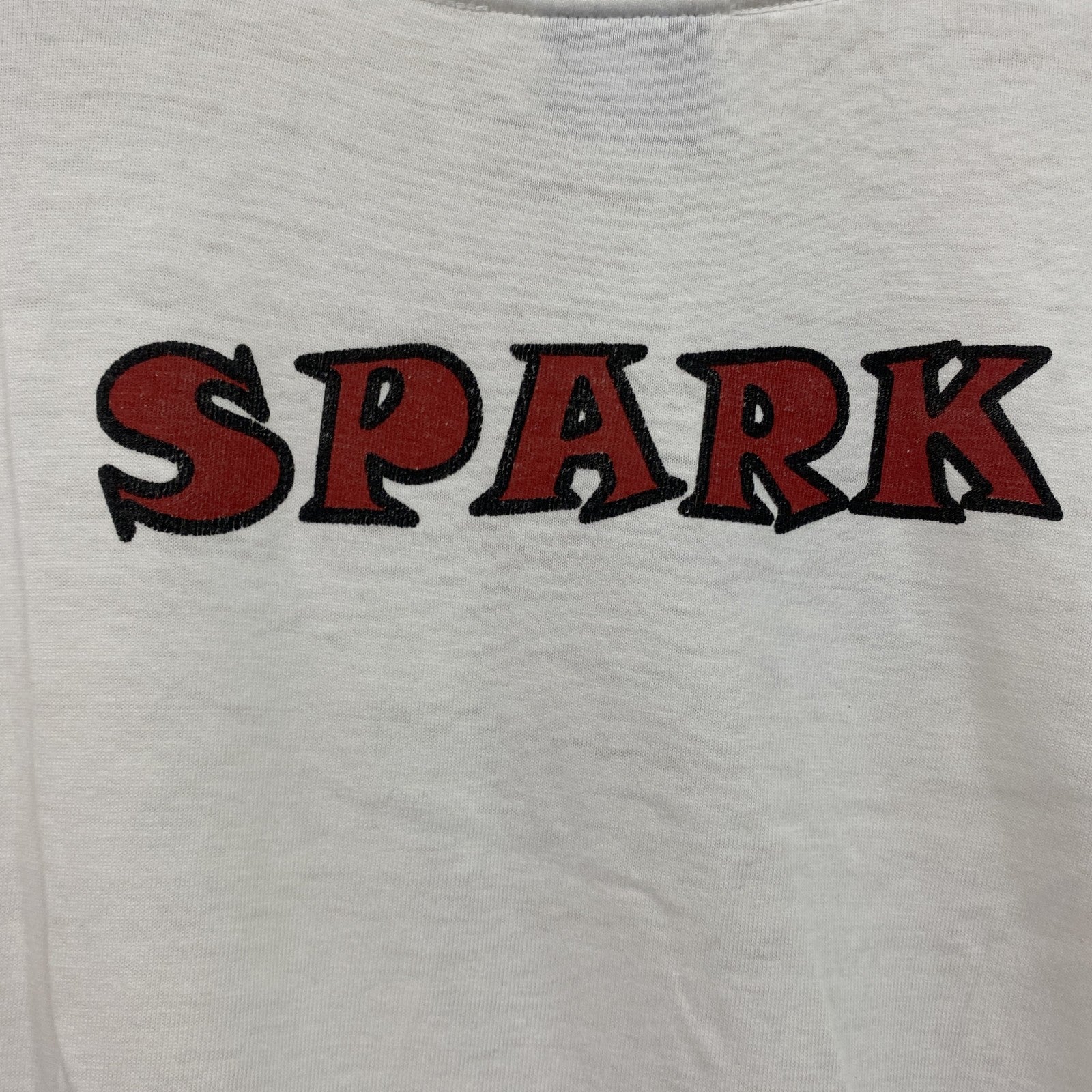 SPARK　スパーク　半袖Tシャツ　ロゴプリント　アロハ　両面プリント　アーチプリント　白　ホワイト