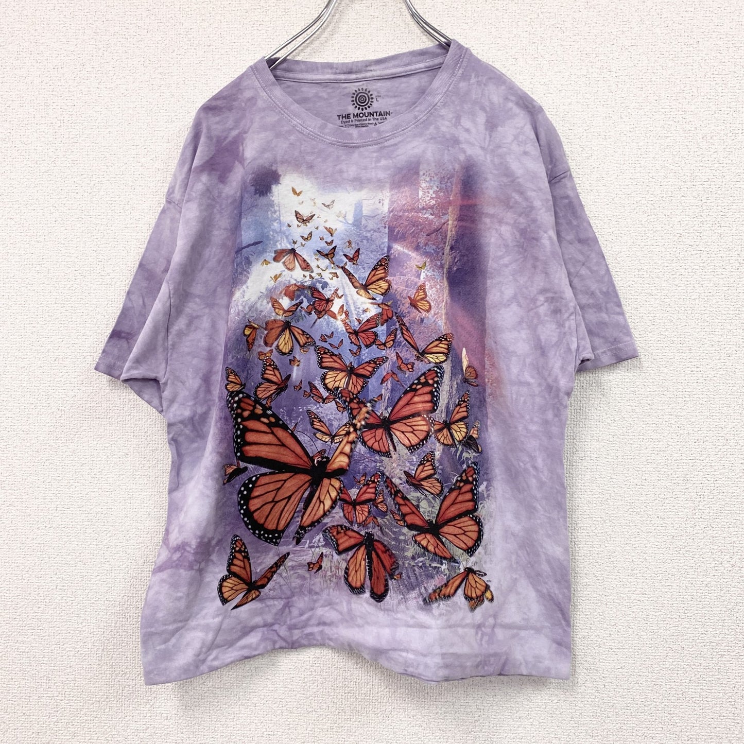 THE MOUNTAIN　ザマウンテン　半袖プリントTシャツ　タイダイ　紫　パープル　Lサイズ