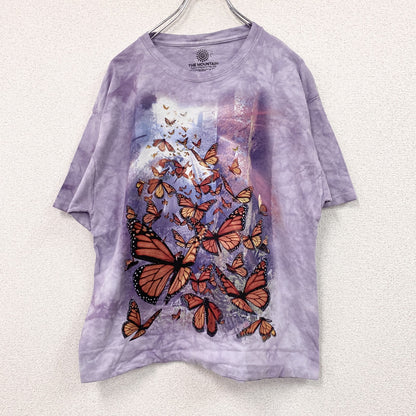 THE MOUNTAIN　ザマウンテン　半袖プリントTシャツ　タイダイ　紫　パープル　Lサイズ