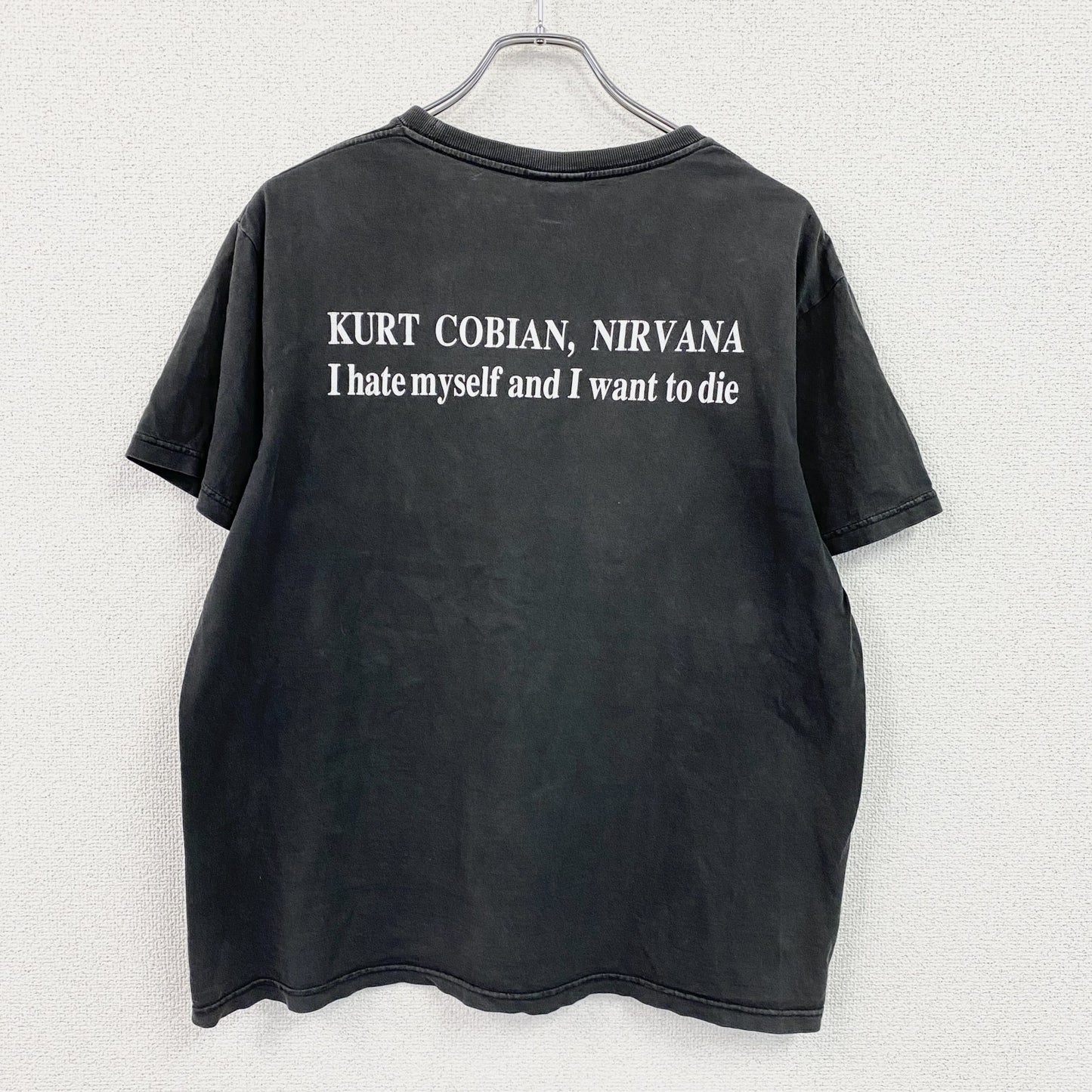 wall of fame　カートコバーン　半袖プリントフォトTシャツ　黒　ブラック　Lサイズ